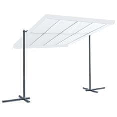 Vidaxl Altánok so sklápacou výsuvnou strechou 350x253x196 cm, krémový