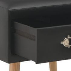 Petromila vidaXL Nočný stolík z umelej kože čierny 40x35x40 cm