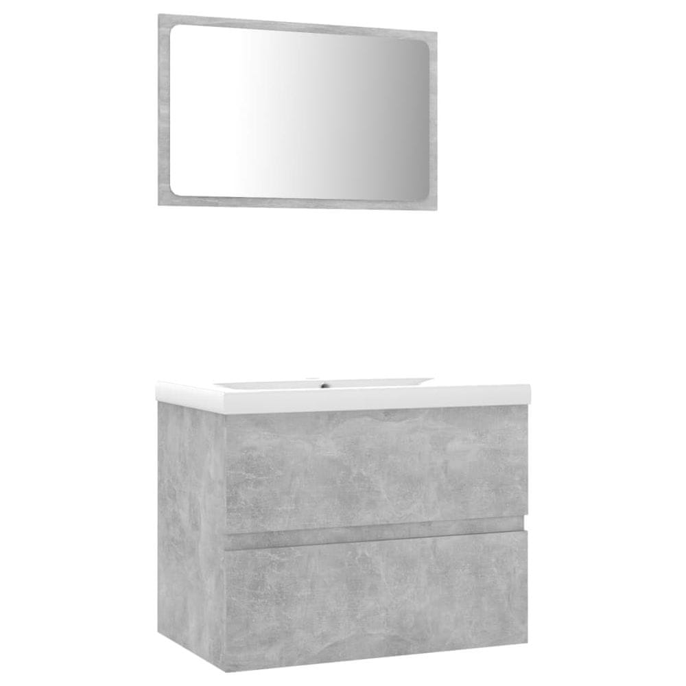 Vidaxl Súprava kúpeľňového nábytku, betónovo sivá, kompozitné drevo