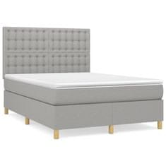 Petromila vidaXL Boxspring posteľ s matracom bledosivá 140x200 cm látka