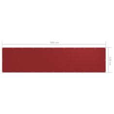 Vidaxl Balkónová markíza, červená 120x500 cm, oxfordská látka
