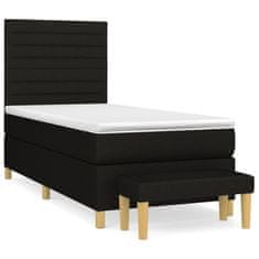 shumee Posteľný rám boxspring s matracom čierny 80x200 cm látka