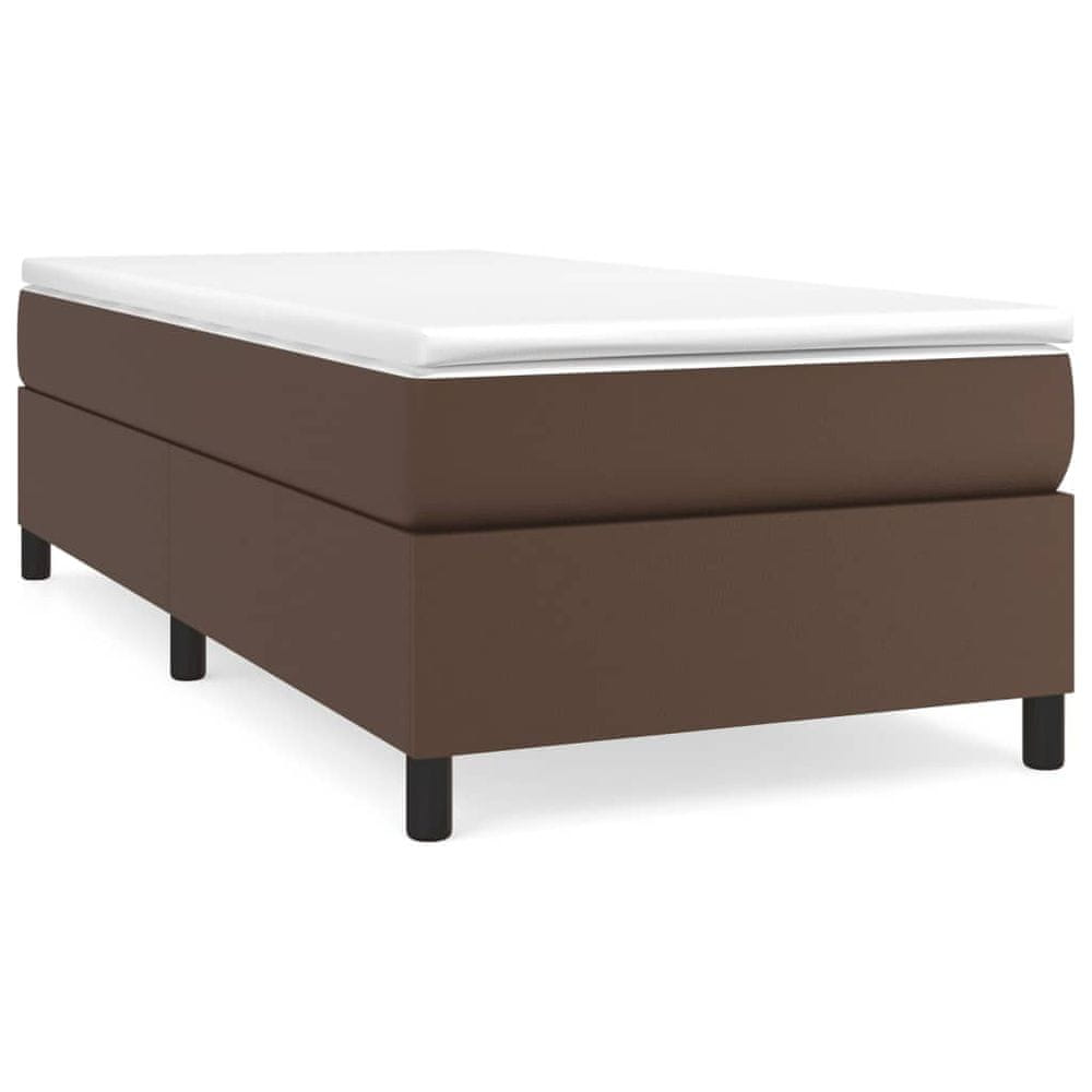 Vidaxl Boxspring posteľ s matracom hnedá 80x200 cm umelá koža