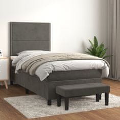 shumee Posteľný rám boxspring s matracom tmavosivý 80x200 cm zamat