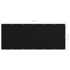 Vidaxl Balkónová markíza, čierna 120x300 cm, oxfordská látka