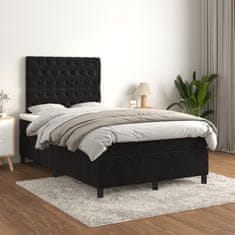 shumee Posteľný rám boxspring s matracom čierny 120x200 cm zamat