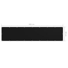 Vidaxl Balkónová markíza, čierna 90x400 cm, oxfordská látka