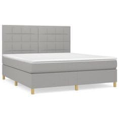 shumee Boxspring posteľ s matracom bledosivá 180x200 cm látka