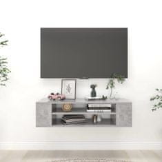 Vidaxl Závesná TV skrinka, betónová 100x30x26,5 cm, kompozitné drevo