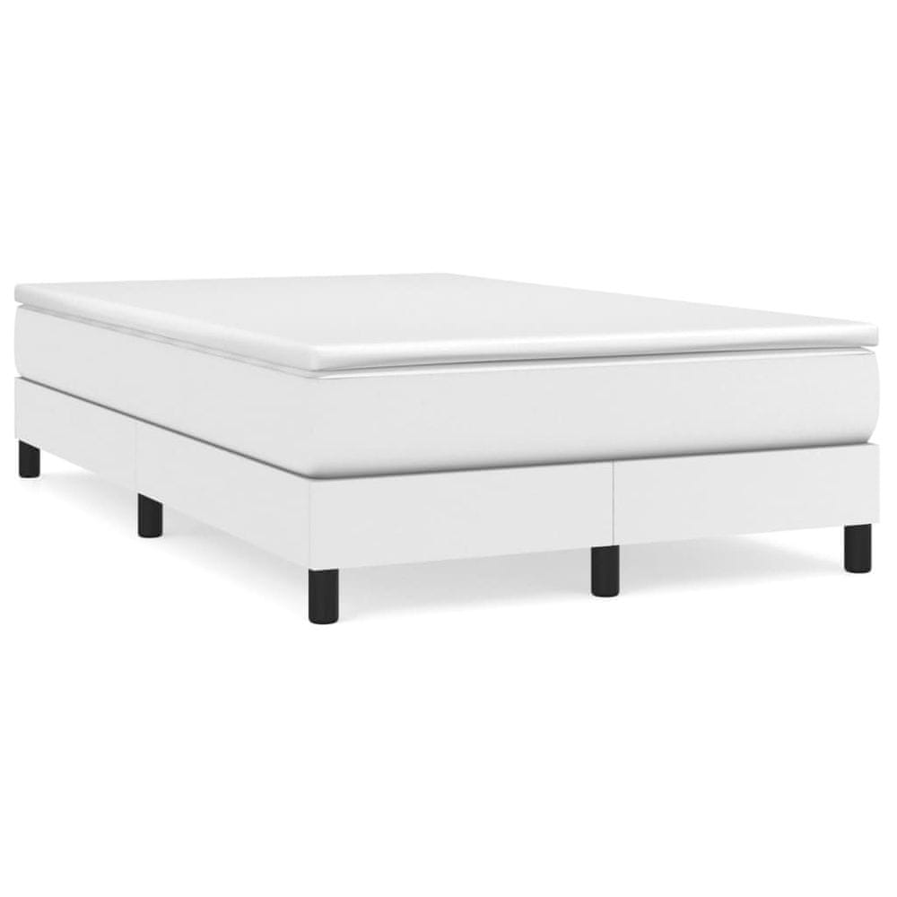 Vidaxl Rám na boxspring posteľ, biely 120x200 cm, umelá koža