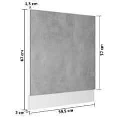 Vidaxl Dvierka na umývačku, betónovo sivé 59,5x3x67cm kompozitné drevo