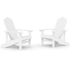 Vidaxl Záhradné stoličky Adirondack 2 ks HDPE biele