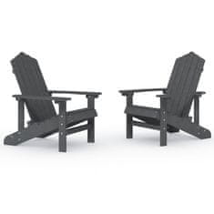 Vidaxl Záhradné stoličky Adirondack, 2 ks, HDPE, antracit