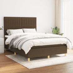 shumee Boxspring posteľ s matracom tmavohnedá 140x190 cm látka