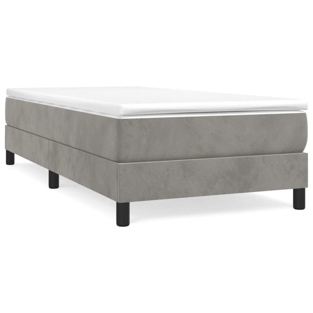 Vidaxl Posteľný rám na boxspring bledosivý 80x200 cm, zamat