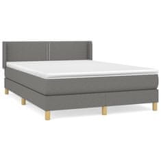 shumee Boxspring posteľ s matracom tmavosivá 140x200 cm látka