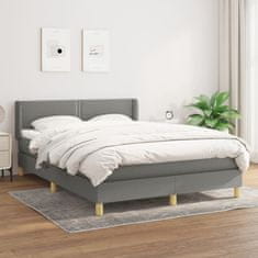 shumee Boxspring posteľ s matracom tmavosivá 140x200 cm látka