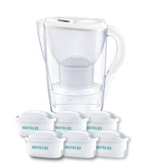 BRITA Filtračná kanvica Marella Memo 2,4 l biela + 6 filtrov a handrička, BRITA