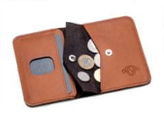 Solier Pánska tenká kožená peňaženka s pokladničným blokom SW16, svetlo hnědá