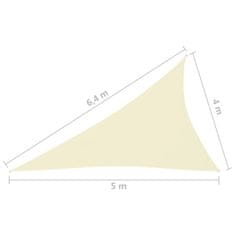 Vidaxl Tieniaca plachta, oxford, trojuholníková 4x5x6,4 m, krémová