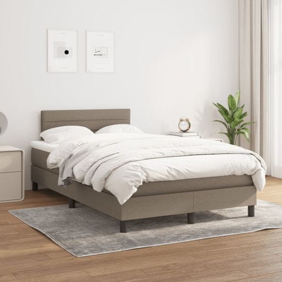 Petromila vidaXL Boxspring posteľ s matracom sivohnedý 120x200 cm látka