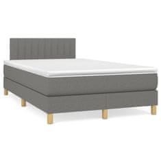 Petromila vidaXL Boxspring posteľ s matracom a LED, tmavosivá 120x190 cm, látka