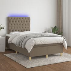 Petromila vidaXL Boxspring posteľ s matracom a LED sivohnedá 120x190 cm látka