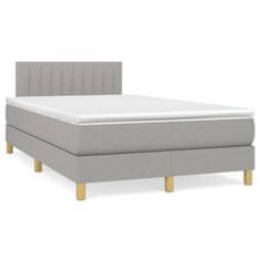 shumee Boxspring posteľ s matracom bledosivá 120x200 cm látka