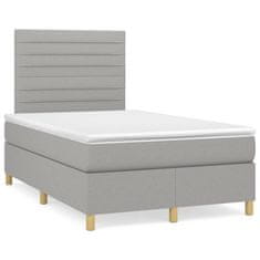 shumee Boxspring posteľ s matracom bledosivá 120x200 cm látka