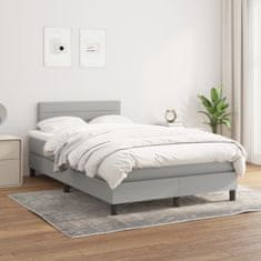 shumee Boxspring posteľ s matracom bledosivá 120x200 cm látka