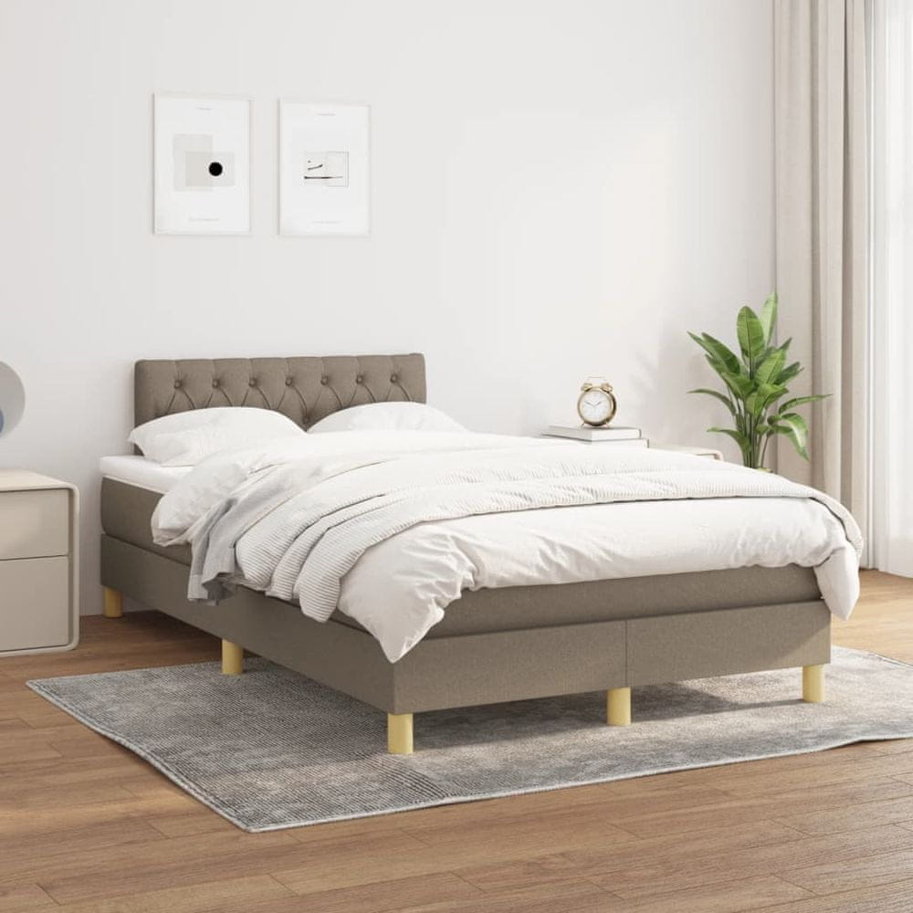 Petromila vidaXL Boxspring posteľ s matracom sivohnedý 120x200 cm látka