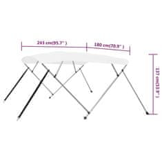 Vidaxl Strieška Bimini so 4 oblúkmi, biela 243x180x137 cm