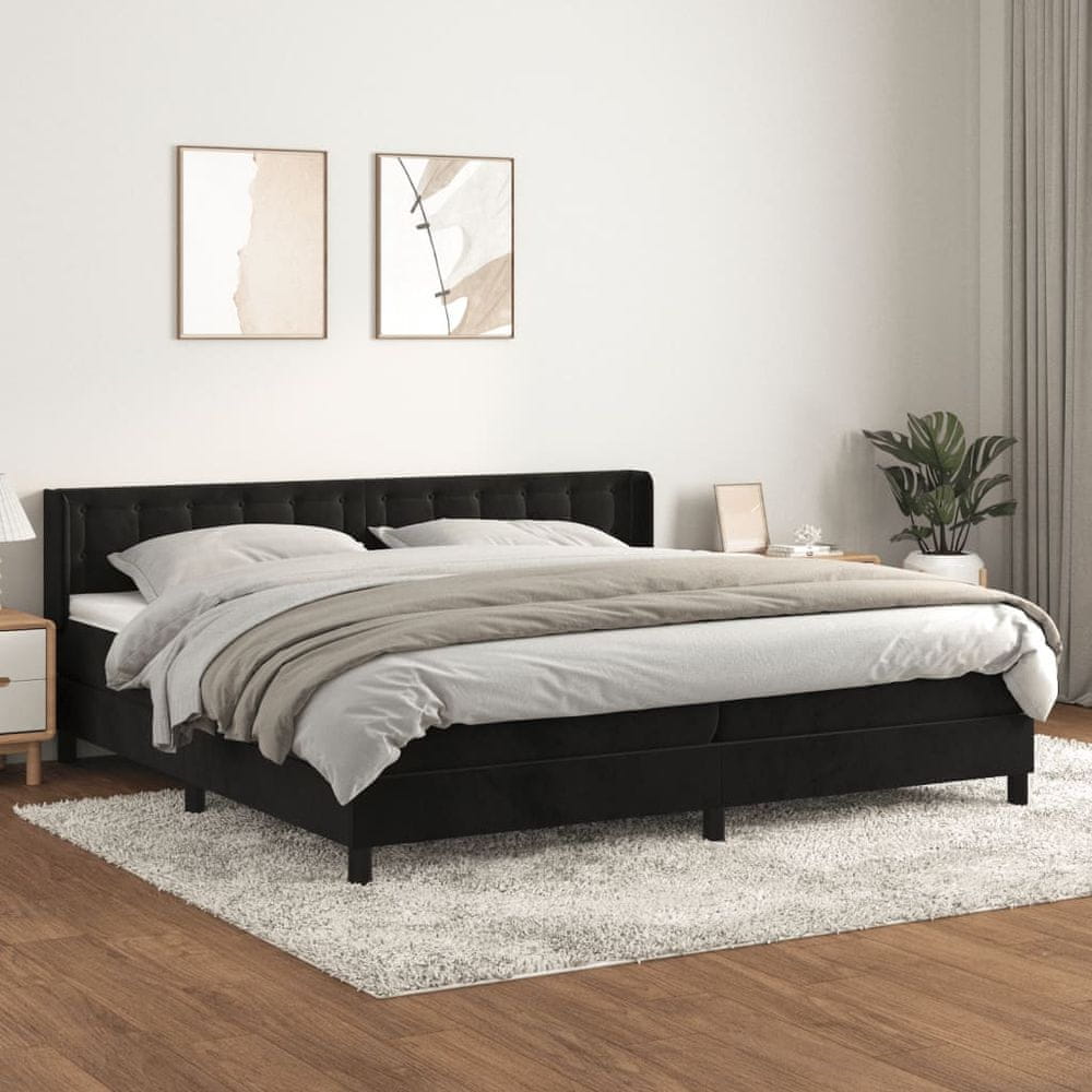 Petromila vidaXL Posteľný rám boxspring s matracom čierny 200x200 cm zamat