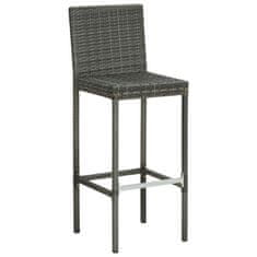 Vidaxl Barové stoličky s vankúšmi 6 ks sivé polyratan
