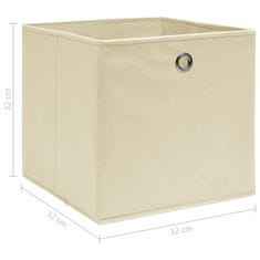 Vidaxl Úložné boxy 10 ks, krémové 32x32x32 cm, látka