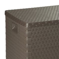 Vidaxl Záhradný úložný box, hnedý 120x56x63 cm, PP ratan