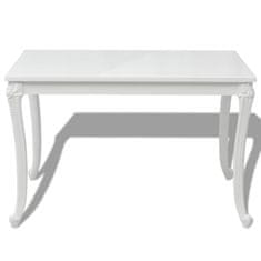 Petromila vidaXL Jedálenský stôl 116x66x76 cm, vysoký lesk, biely