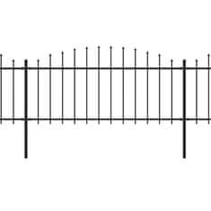 Vidaxl Záhradný plot s hrotmi, oceľ (0,5-0,75)x8,5 m, čierny