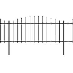Vidaxl Záhradný plot s hrotmi, oceľ (0,5-0,75)x13,6 m, čierny