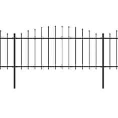 Vidaxl Záhradný plot s hrotmi, oceľ (0,5-0,75)x6,8 m, čierny