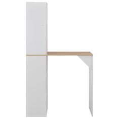 Petromila vidaXL Barový stôl so skrinkou, biely 115x59x200 cm
