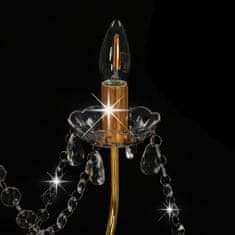 Petromila vidaXL Luster s korálkami zlatý 8 x E14 žiaroviek