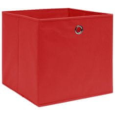 Greatstore Úložné boxy 10 ks červené 32x32x32 cm látkové