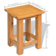 Petromila vidaXL Koncové stolíky 2 ks 27x24x37 cm dubový masív