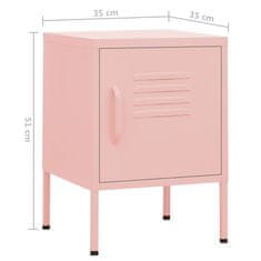 Petromila vidaXL Nočné stolíky 2 ks ružové 35x35x51 cm oceľ