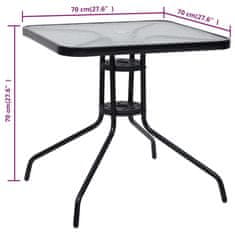 Petromila vidaXL Záhradný stôl čierny 70x70x70 cm oceľ
