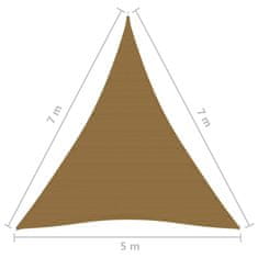 Vidaxl Tieniaca plachta 160 g/m2 sivohnedá 5x7x7 m HDPE