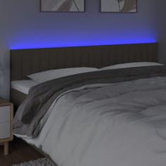 Vidaxl Čelo postele s LED sivohnedé 200x5x78/88 cm látka