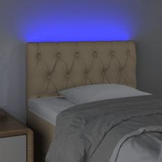 Vidaxl Čelo postele s LED krémové 80x7x78/88 cm látka