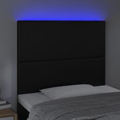 shumee Čelo postele s LED čierne 100x5x118/128 cm umelá koža